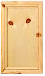 Harris Mitered Kitchen Cabinet Door in knotty Pine